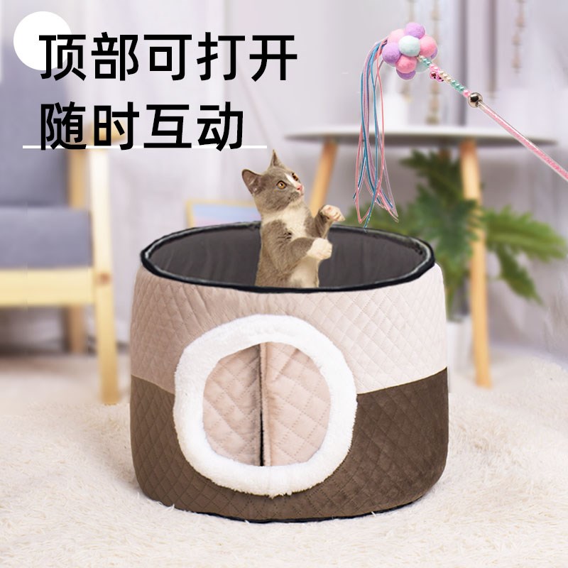 猫窝冬天保暖多猫封闭式猫房子四季通用大空间猫别墅家用室内猫屋