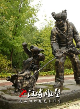 玻璃钢仿铜渔民人物雕塑渔夫打渔撒网铜雕定制渔业新农村景区景观