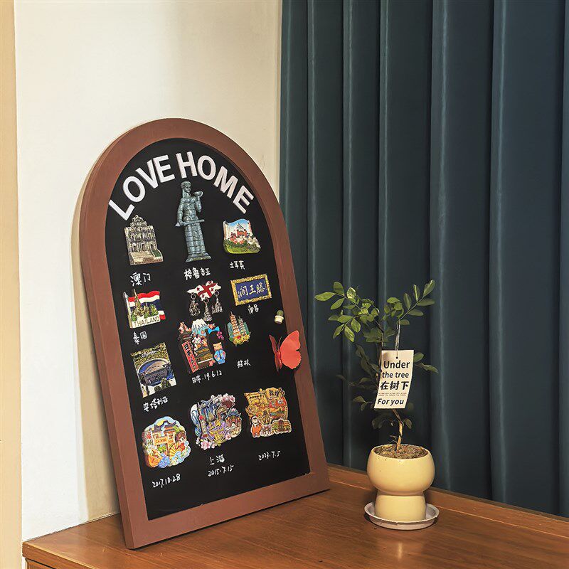 秀艾迪 拱形冰箱贴展示板 半圆磁性黑板 挂式挂墙 冰箱贴收纳装饰