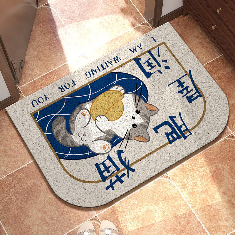 起贝卡通柴犬狗狗地垫入户门垫玄关丝圈地毯门外门口家用进门脚垫