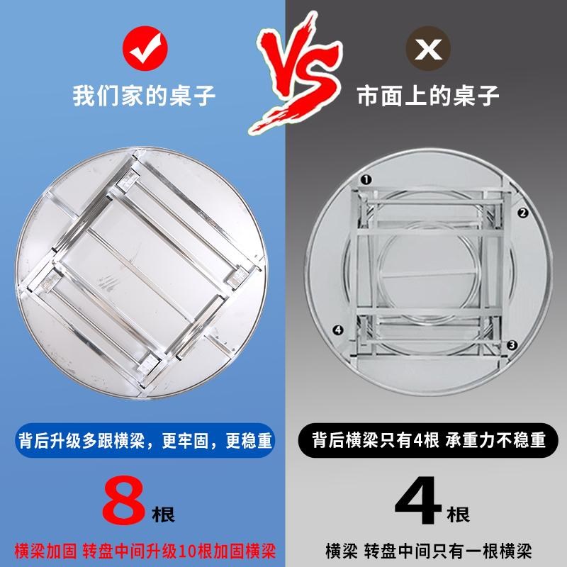 不锈钢折叠圆桌子户外饭店家用圆形桌农村酒席摆摊餐桌大排档餐桌