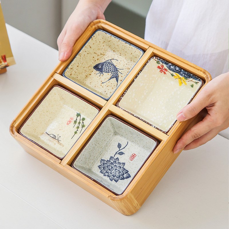 家用干果盒客厅带盖分格水果盘过年结婚零食糖果盒围炉茶点收纳盒