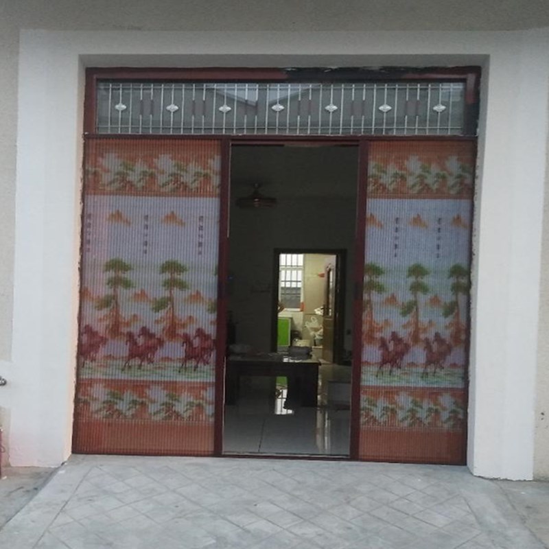折叠隐形无轨纱门伸缩通风纱窗网铝合金推拉式自装家用防蚊纱窗门
