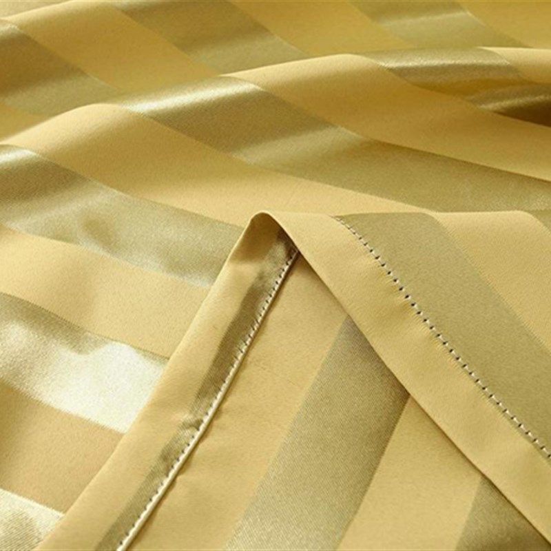 金色条纹简约全遮光窗帘布料定制隔热防晒工程布酒店宾馆卧室成品