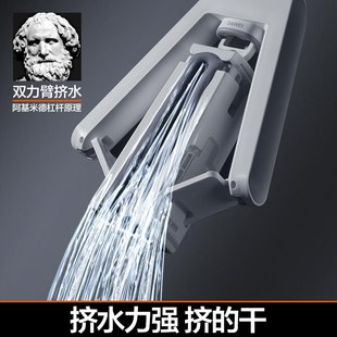 大卫2024新款 懒人一拖吸水胶棉拖 海绵拖把大号家用免手洗头对折式
