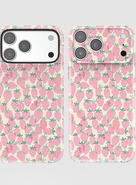 适用iPhone17promax苹果14opporeno15新款mate70华为p80荣耀400菲林磨砂软手机壳13小米16vivos30满屏草莓