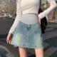 高腰a字包臀托腹半身裙 外穿韩版 磨破孕妇牛仔裙短裙夏季 2025新款