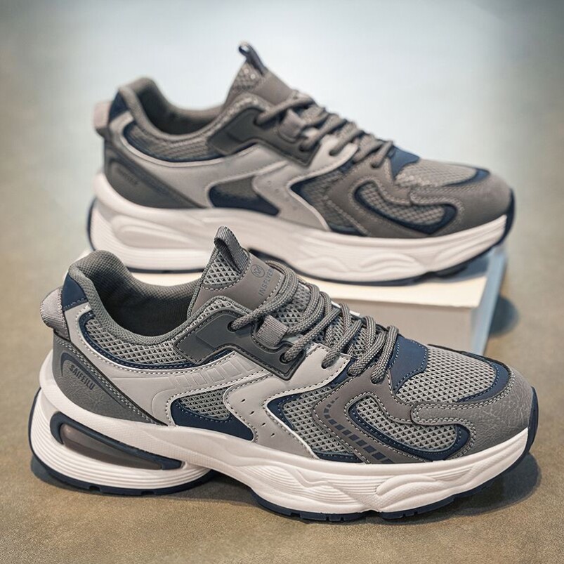 阿甘男鞋2025新款夏季透气网面防臭运动鞋男士防滑跑步厚底老爹鞋