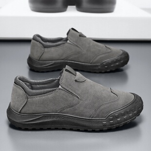 劳保男鞋夏季工地干活运动防滑耐磨男款鞋子一脚蹬休闲工作布鞋