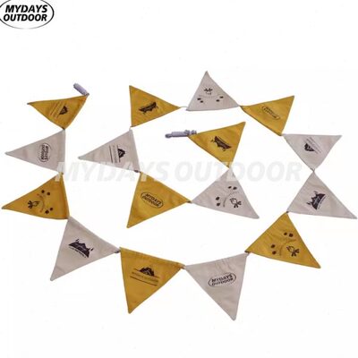 露营氛围装饰户外天幕挂绳帐篷彩旗帜露营野炊野餐三角旗风绳旗子