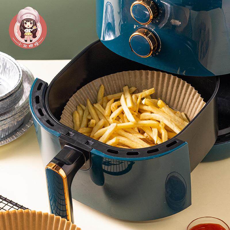 空气炸锅专用纸硅油纸盘纸托圆形方吸油纸食物垫烤大号家用烘焙纸