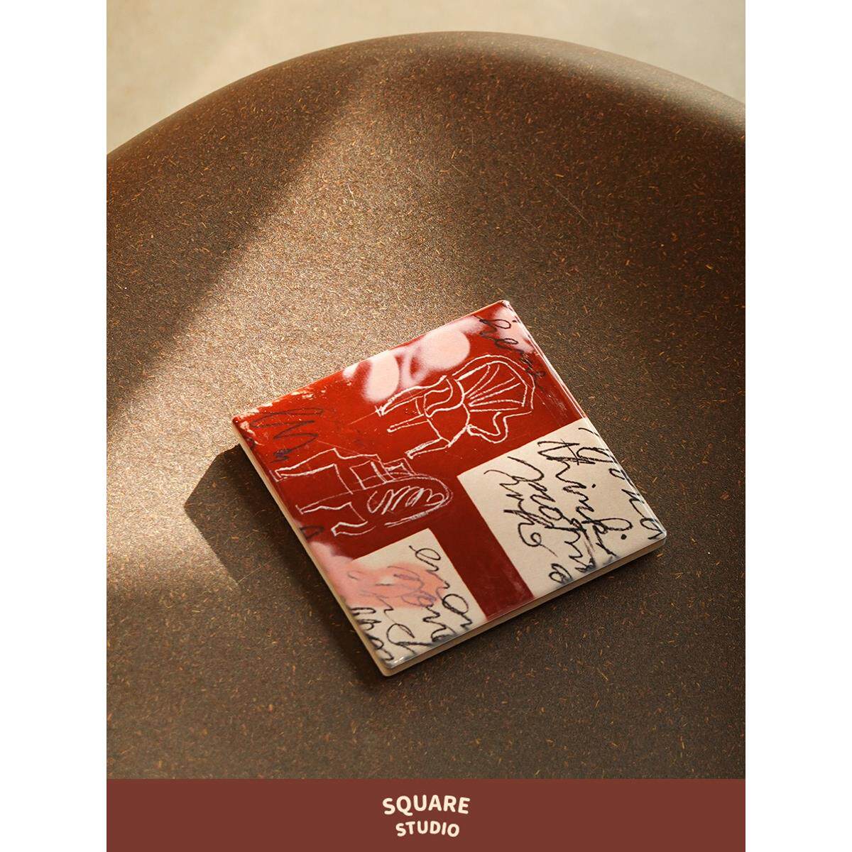 [广场工作室]啤酒艺术陶瓷杯垫原绝缘餐垫防滑珠宝托盘