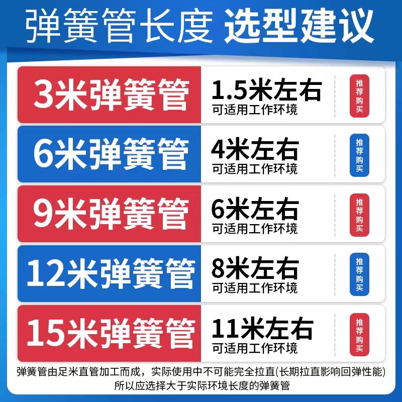 弹簧管气管PU管810 12气动软管空压机气泵螺旋管高压快速快插接头