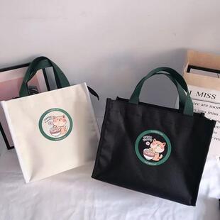 饭盒包手提袋大容量上班族带饭袋子铝箔保温帆布儿童小学生便当袋