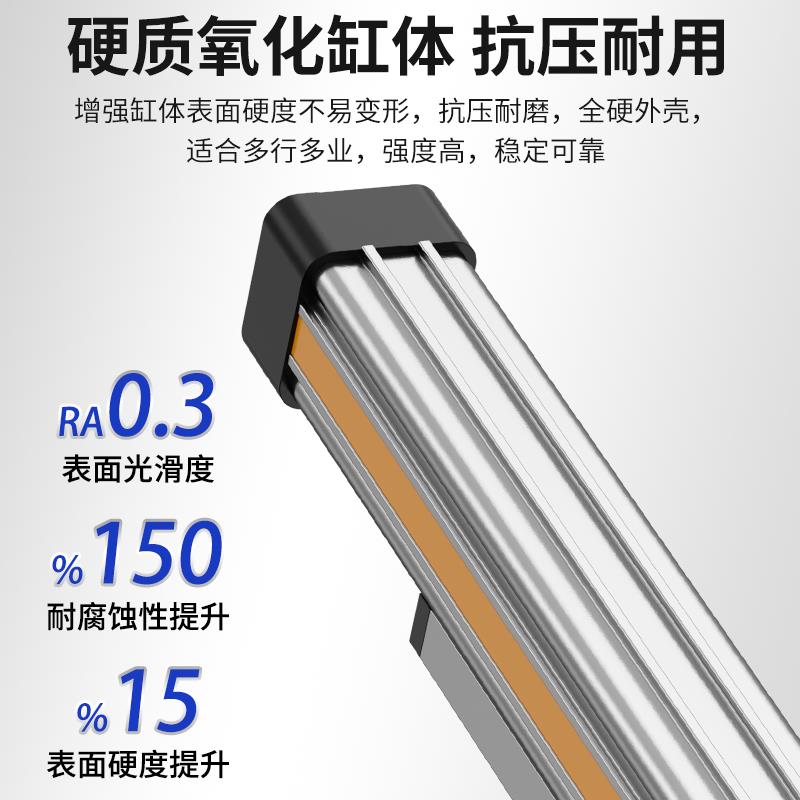 高速机械式无杆气缸大推力导轨大全OSP16-25-32-40可调长行程缓冲