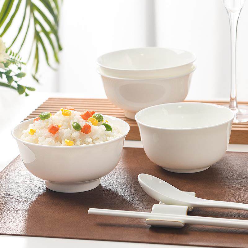 唐山4.5/5英寸金钟骨瓷碗家用5.5寸碗中式饭碗陶瓷小碗面碗汤碗