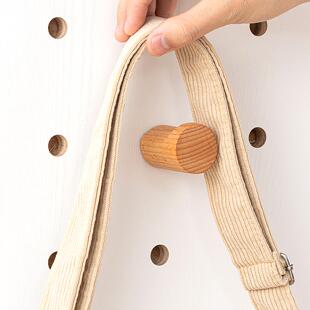 iwood木目15mm洞洞板配件实木马蹄挂钩黑胡桃色专用圆孔置物固定X