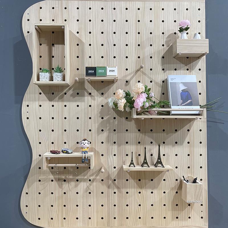 实木洞洞板配件通用6mm12mm18mm15mm20mm圆孔小木棍木质收纳层架d