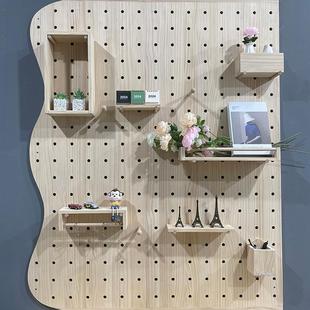 实木洞洞板配件通用6mm12mm18mm15mm20mm圆孔小木棍木质收纳层架d