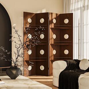 法式屏风实木覆古可折叠移动现代轻豪华豪华艺术设计简约的中小型