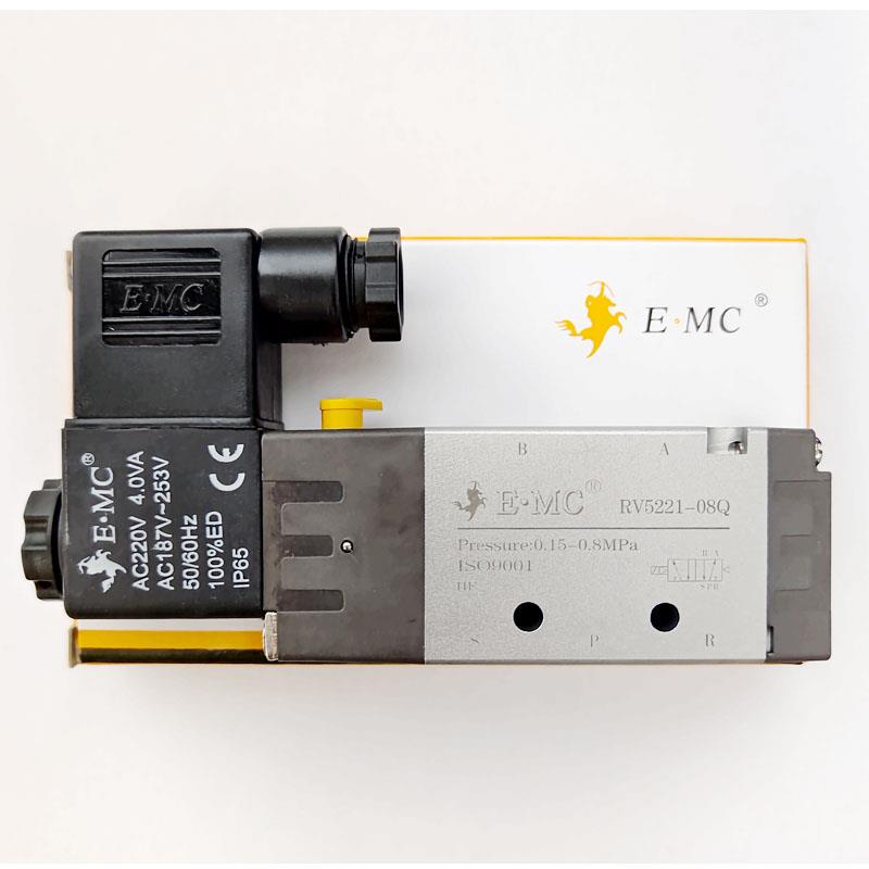 EMC亿太诺RV52系列二位五通三位五通标准电磁阀RV5211RV5221/220V