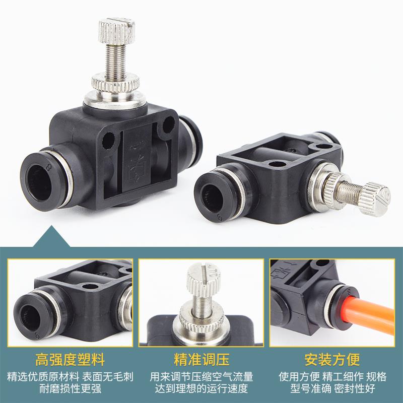 气动气管接头管道节流阀 LSA4 LSA6 LSA8 LSA10 LSA12 PA8/4/6/12