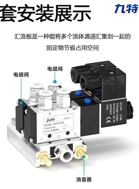 电磁阀底座4V连接汇流排100M/200M/300M/400M气动汇流板1F25F全系
