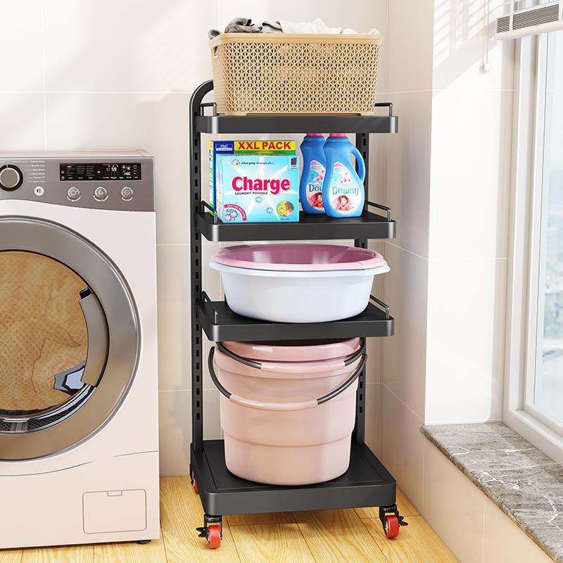 阳台洗衣机旁置物架落地洗衣液浴室盆子脸盆厕所柜子卫生间收纳架