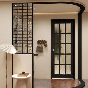 法式复古艺术玻璃砖隔断屏风客厅玄关入户遮挡洗手台干区窗户造景
