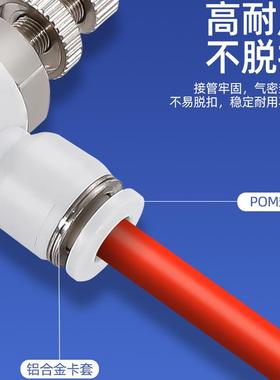 气动白色L型调速节流阀SL6/8/10-01/02/03/04分快速调节流量开关