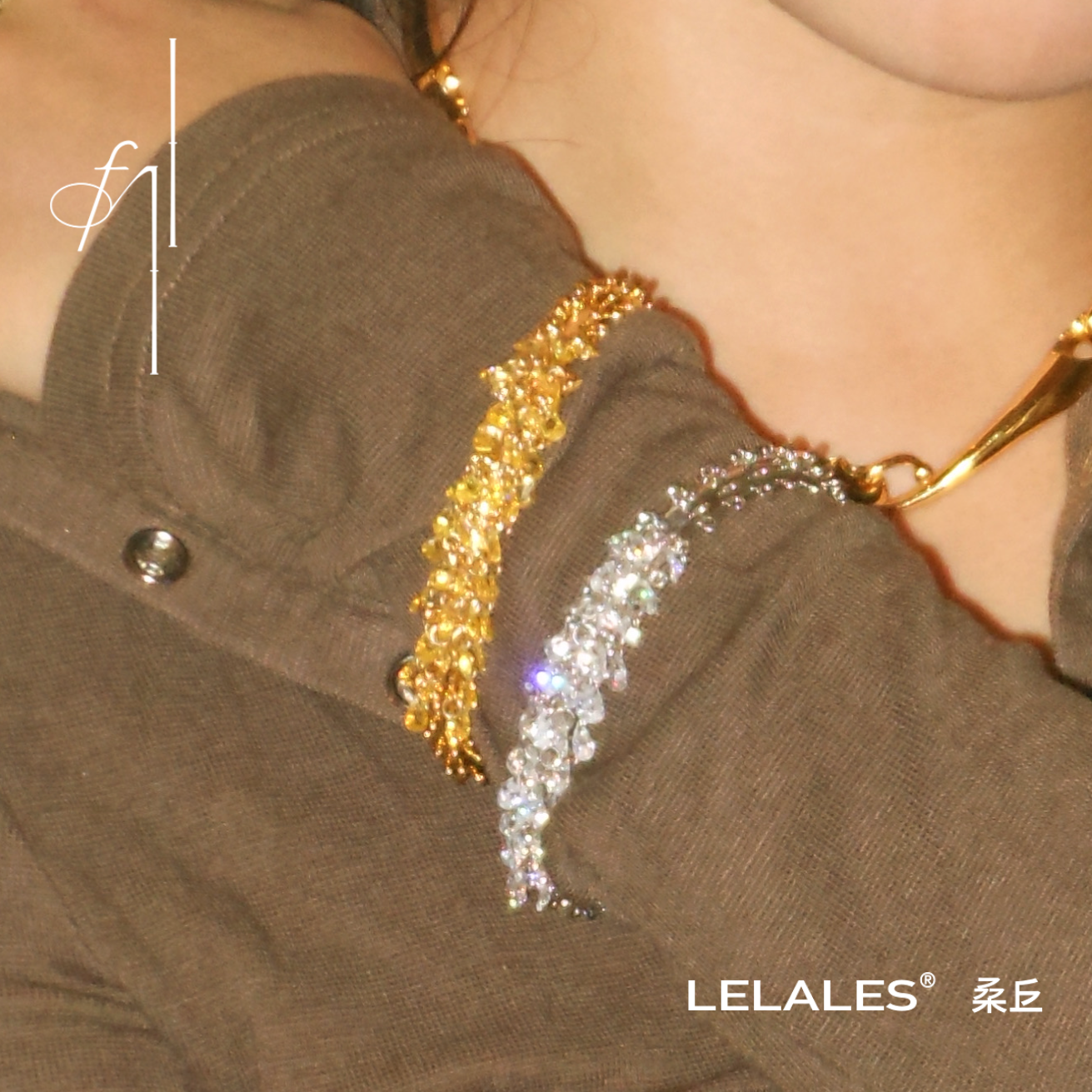 LELALES桑丘雨松白钻满圈手镯