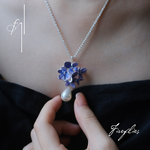 无尽夏花簇珍珠胸针项链手工小众