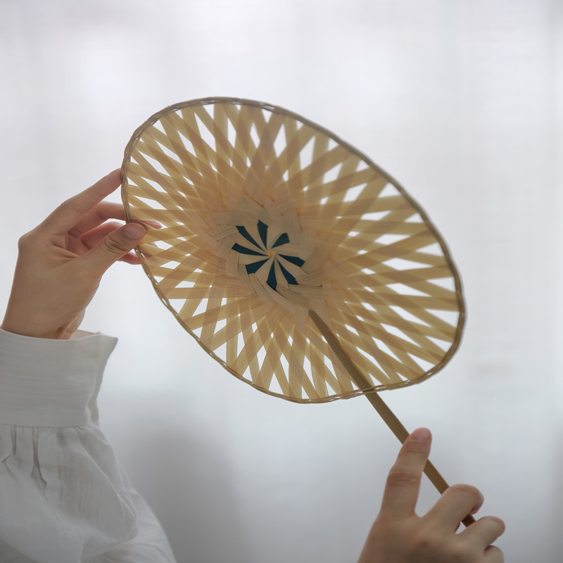 定制扇子夏季竹编扇老式蒲扇儿童古代网红小清新蹦迪漂亮折扇便携图片