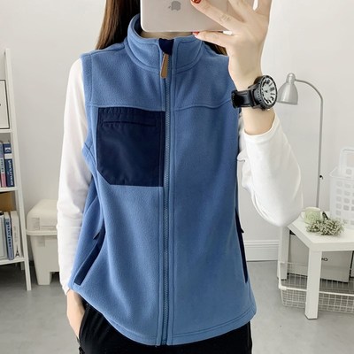 秋冬季户外抓绒衣男女款马甲情侣运动休闲立领开衫摇粒绒保暖外套