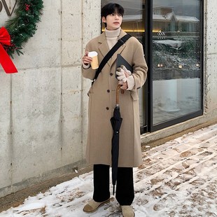 大衣男款冬季加厚中长款男生韩版风衣呢子外套韩系毛呢大衣男冬装