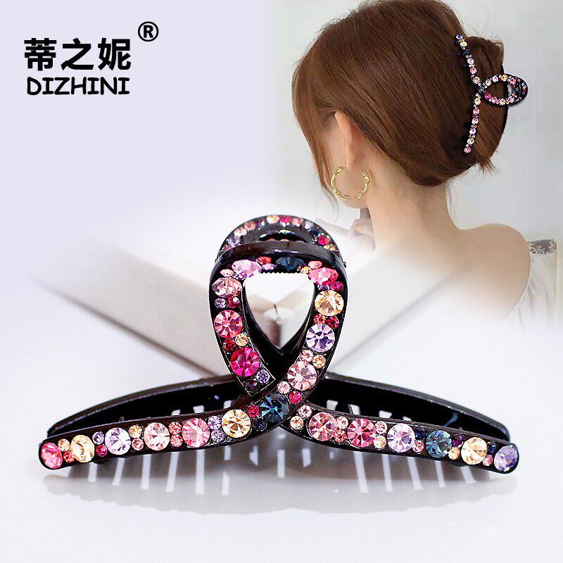 头发抓夹女夏网红盘发新款韩国妈妈发卡头饰后脑勺发量多水钻发夹