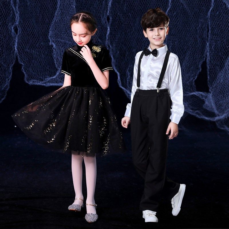 国庆儿童演出服合唱服大合唱团男女童礼服夏季小学生朗诵表演服装