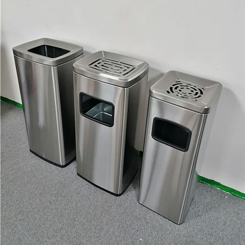 不锈钢方形垃圾桶酒店环卫大堂立式带烟灰缸电梯口户外分类果皮箱