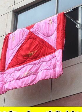 外置晾衣架高层窗外晾晒神器窗户挂室外阳O台外面凉飘窗晒被子