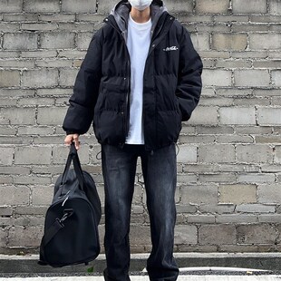 高级感立领潮流棉j衣男装搭配一套帅气加厚棉服外套冬季棉袄套装