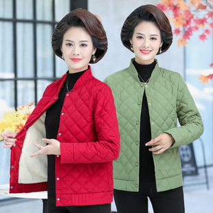 妈妈冬装棉衣短款中年妇女小棉袄轻薄中老年女秋冬季外套加绒加厚