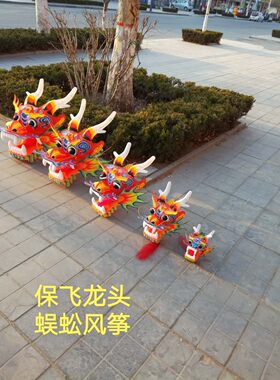 潍坊成人龙头蜈蚣风筝立体手绘串式中国特色礼品传统民间手工艺品