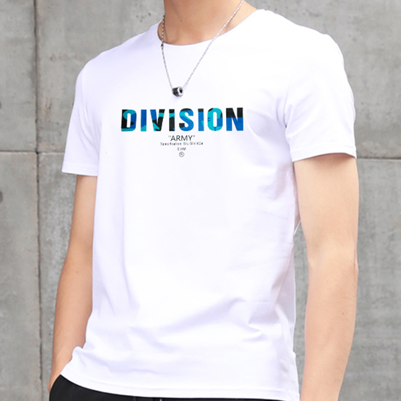 t恤男短袖白色印花l纯棉半袖潮牌潮流2021新款冰感丅桖体恤衣服94