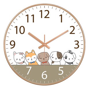 【12英寸30CM】儿童创意挂钟简约客厅挂表静音墙上免打孔钟表家用