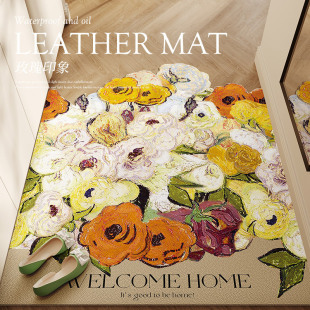 美式 入户门地垫可裁剪皮革防油脚垫可擦洗家用简约玄关防滑地脚垫