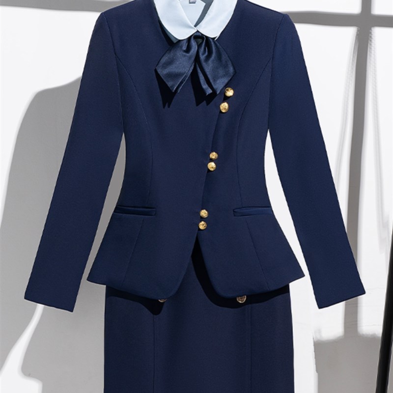 空姐职业套装女秋季新款西装套裙正装女教师售楼部酒店前台工作服