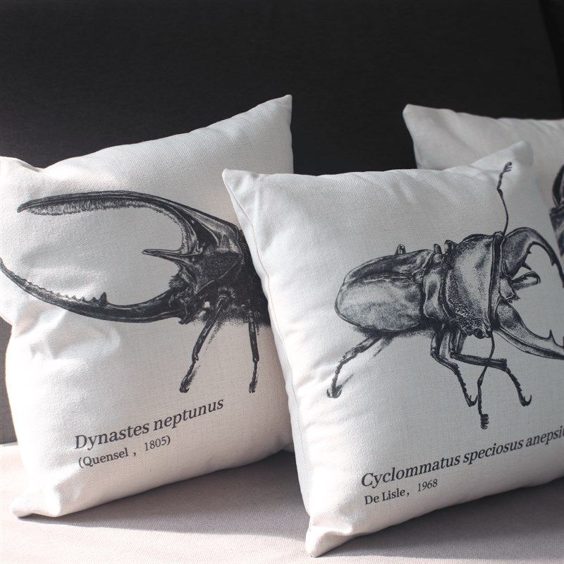 牧野虫社甲虫抱枕沙发客厅车用床头靠垫亚麻靠枕大号靠背枕复古,居家布艺,靠垫/抱枕,淘宝优惠券,粉丝福利购,淘宝优惠卷