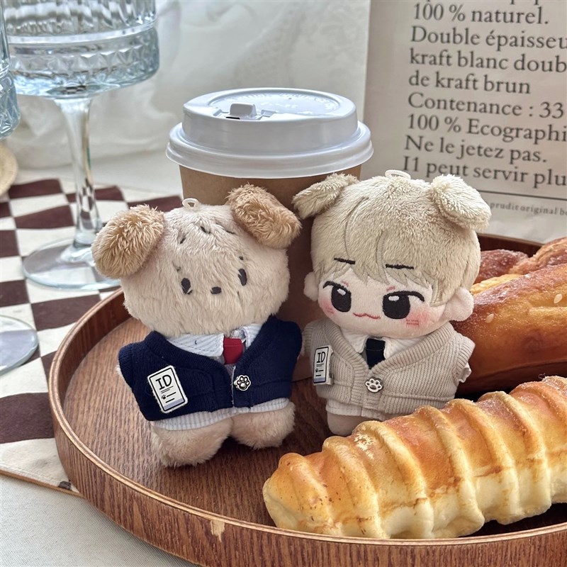 娃岛联萌x小猫冻梨棉花娃娃10cm娃衣奶盐实习生制服软萌帅气萌