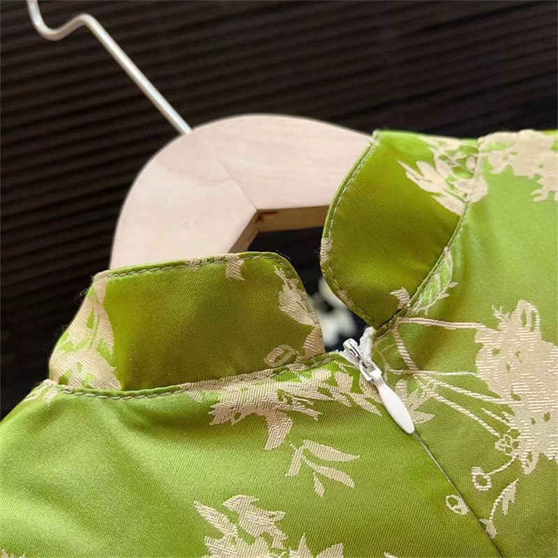女童新中式连衣裙2024春装新款童装汉服宝宝碎花裙国风儿童旗袍裙