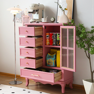 美式客厅实木五斗柜儿童房家用卧室电视柜家俱简约抽屉式储物柜子